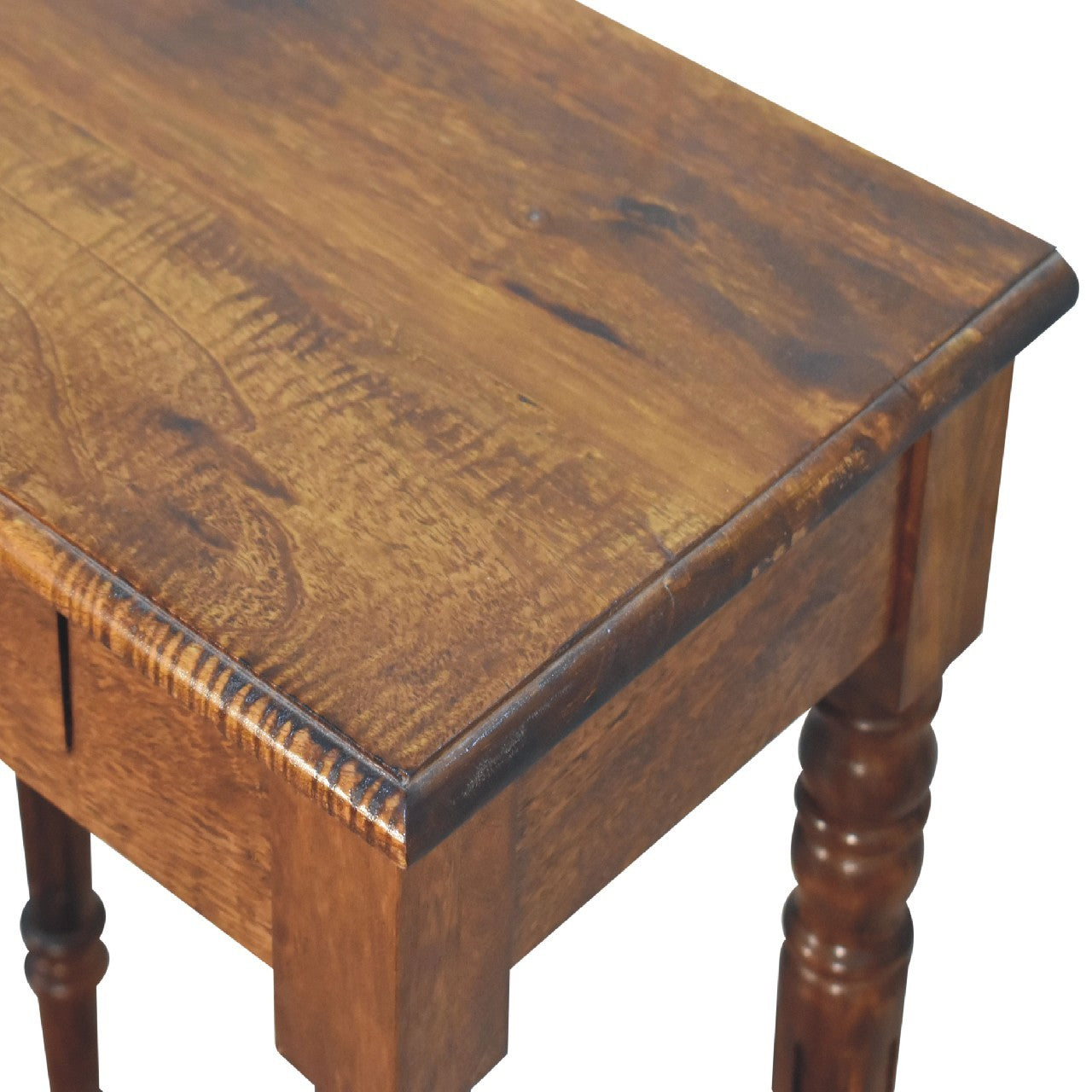 Artisan Furniture Solid Wood Chestnut Turned Leg Writing Desk, 1-Drawer, Brown