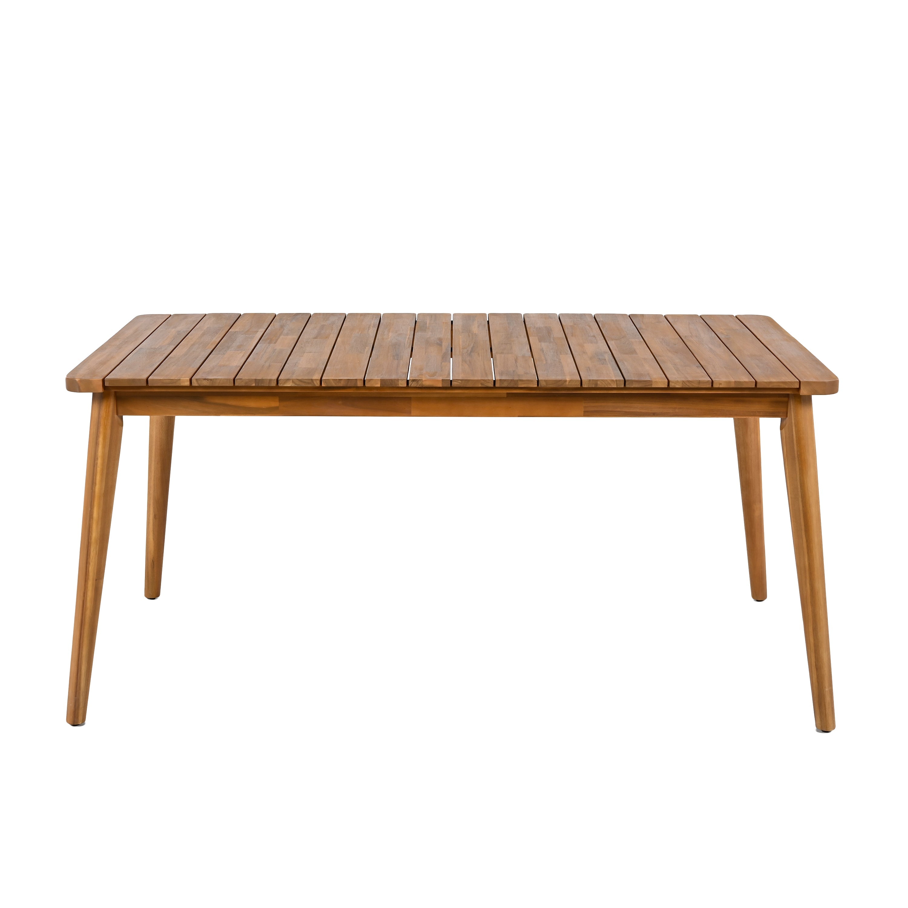 Acacia Wood Dining Table 6-Person Outdoor Table, Farmhouse Furniture for Patio, Garden, Backyard, Teak 180 LBS Weight Capacity 63'L