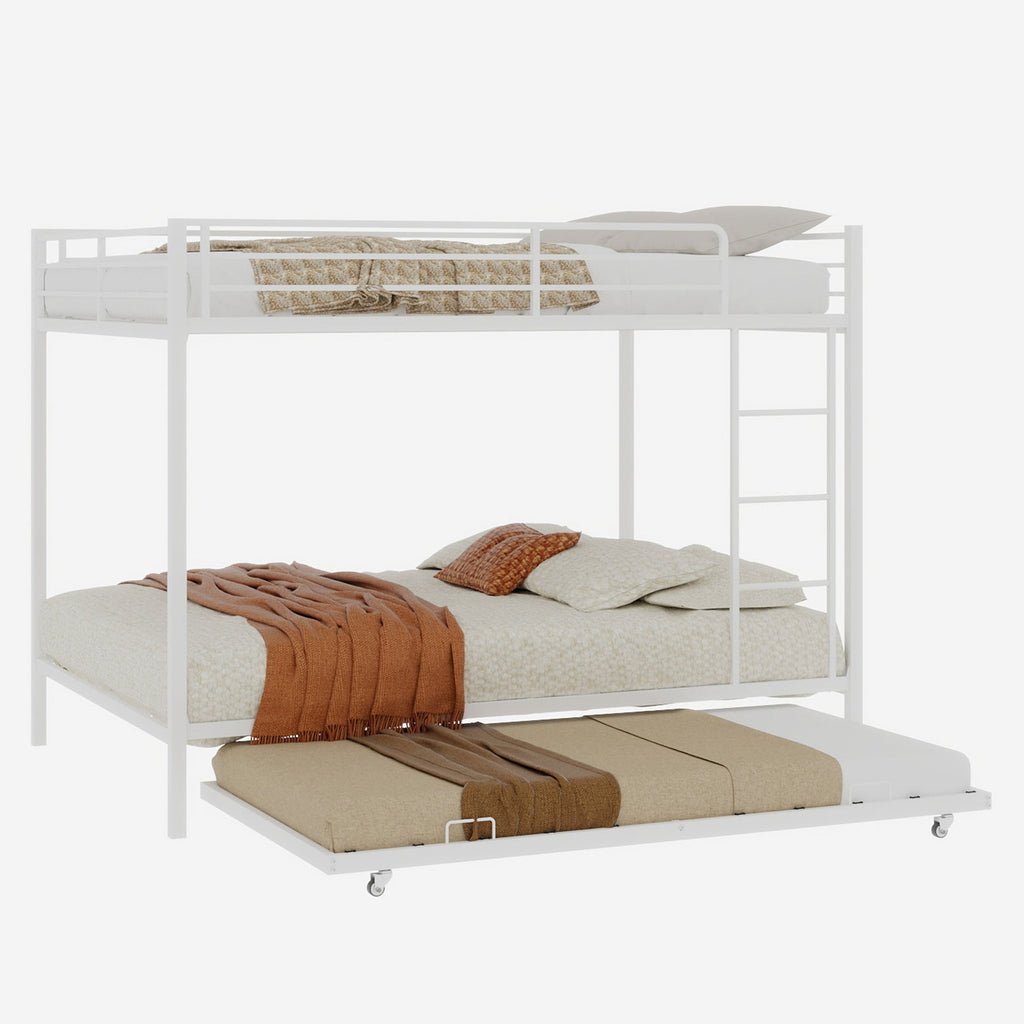 Durable Square Tube Iron Bunk Bed Featuring Safety Rails, Modern Minimalist Look, Ideal for Kids Room, Guest Room or Shared Space, Easy Assembly & Long - Lasting Performance-Queen size: 153cm*203cm