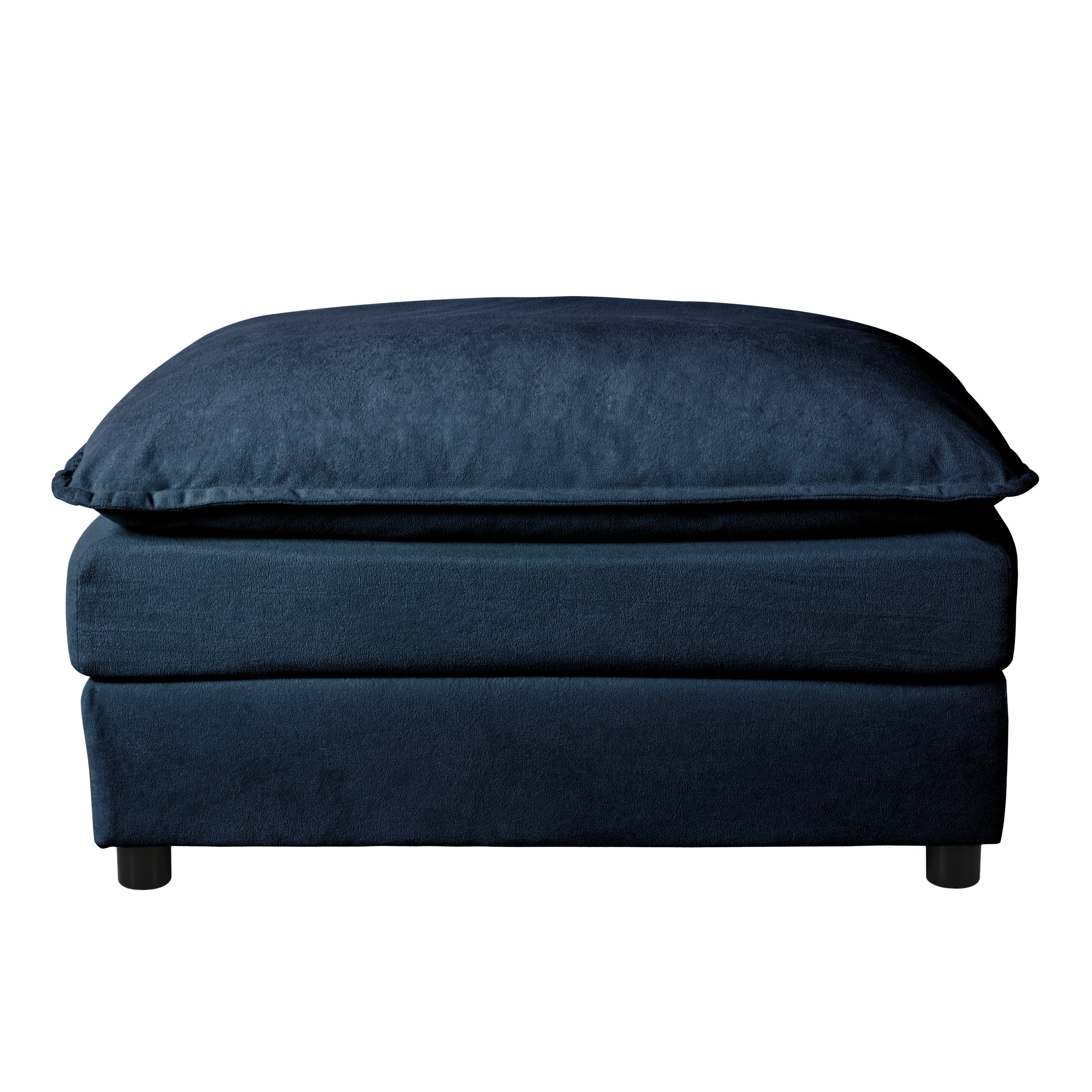 Modular Sectional Sofa, Oversized Deep Seat L Shaped Couch Set for Living Room, 3-Seater Comfy Cloud Couches with Movable Ottoman, DIY Combination, Chenille,Blue