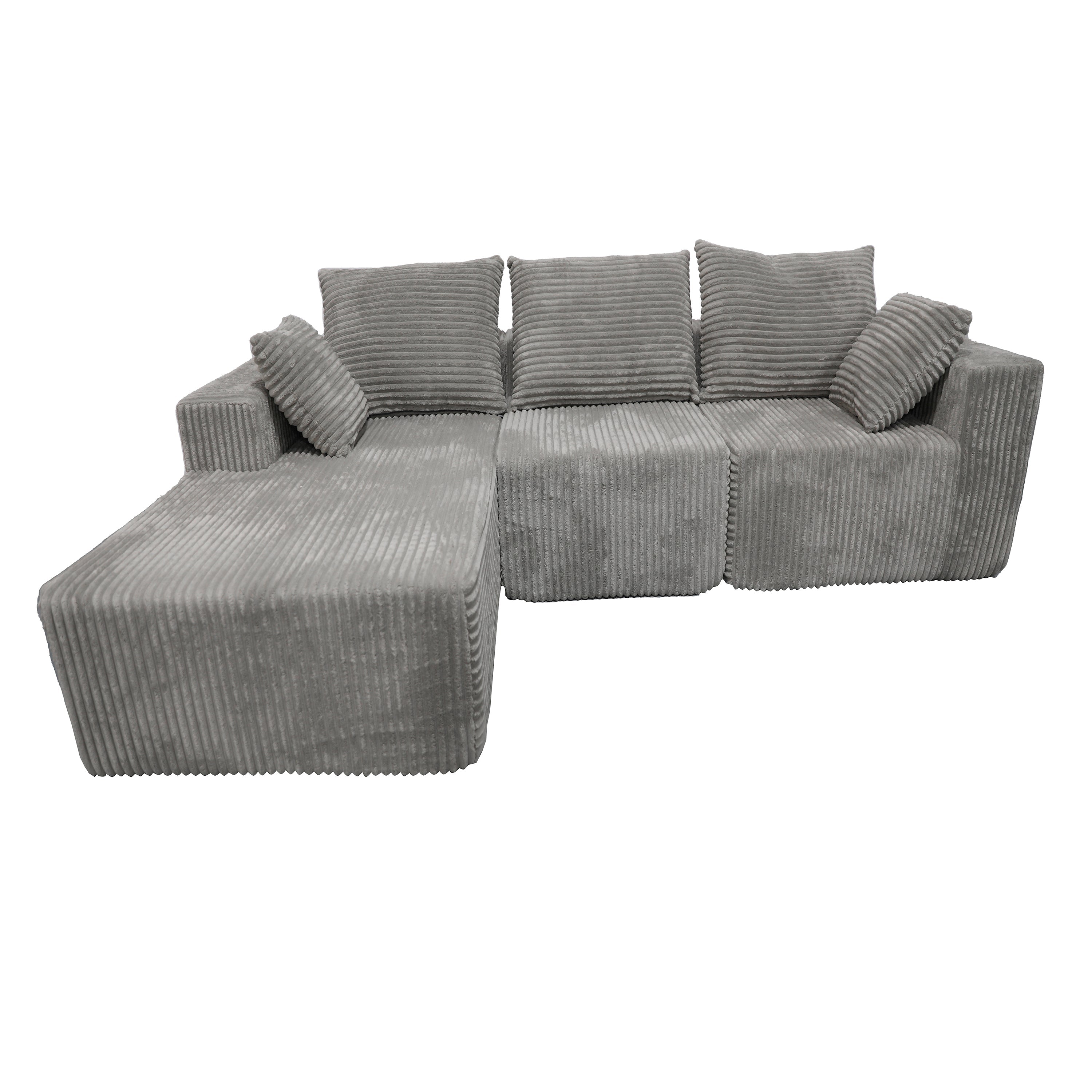 Corner combination sofa, sectional sofa ,couch sofa,sofa bed, made of high-density sponge and soft plush fabric, with multiple combinations available(gray)