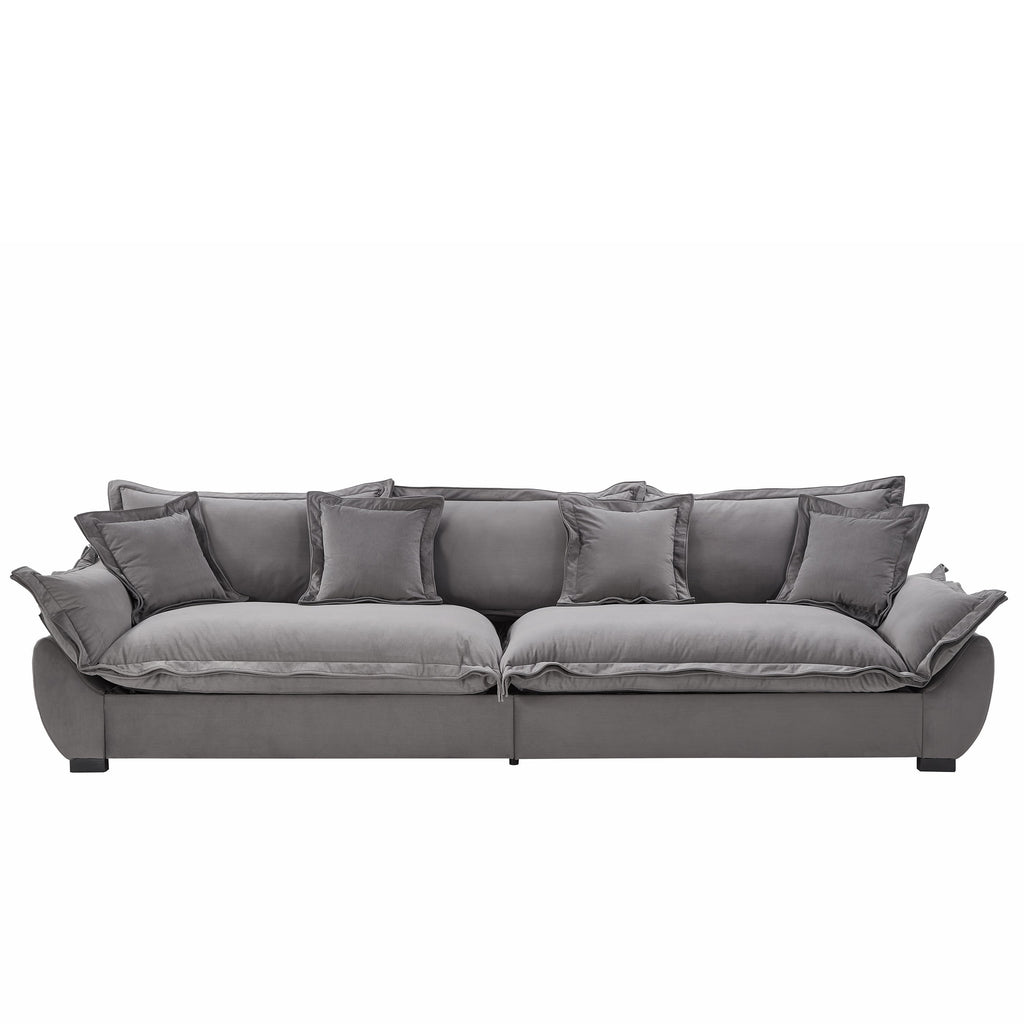 Modular Sectional Sofa, Sailing Design Sofa with Storage, Removable Backrest, Modern Deep Seat Sofa with Throw Pillows for Living Room Bedroom Apartment,Gray