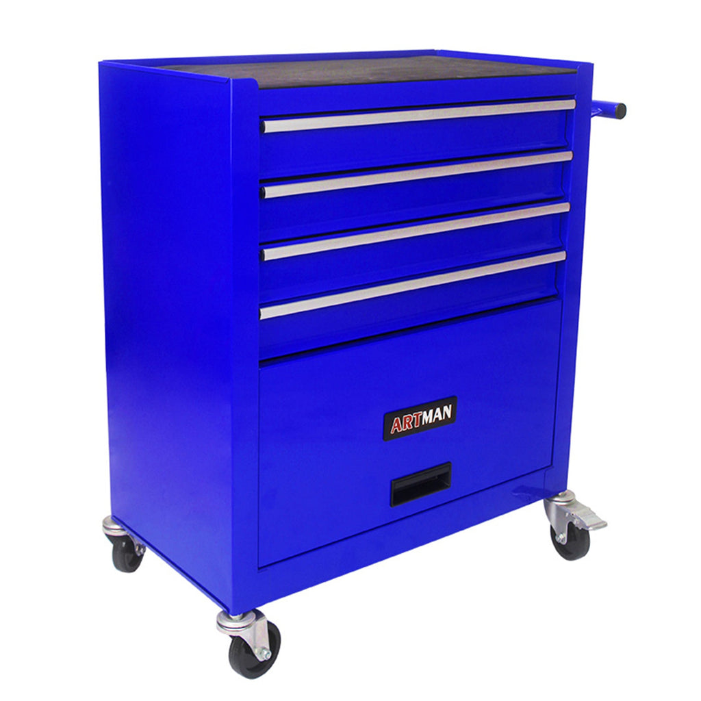 4 Drawers Multifunctional Tool Cart With Wheels-Blue