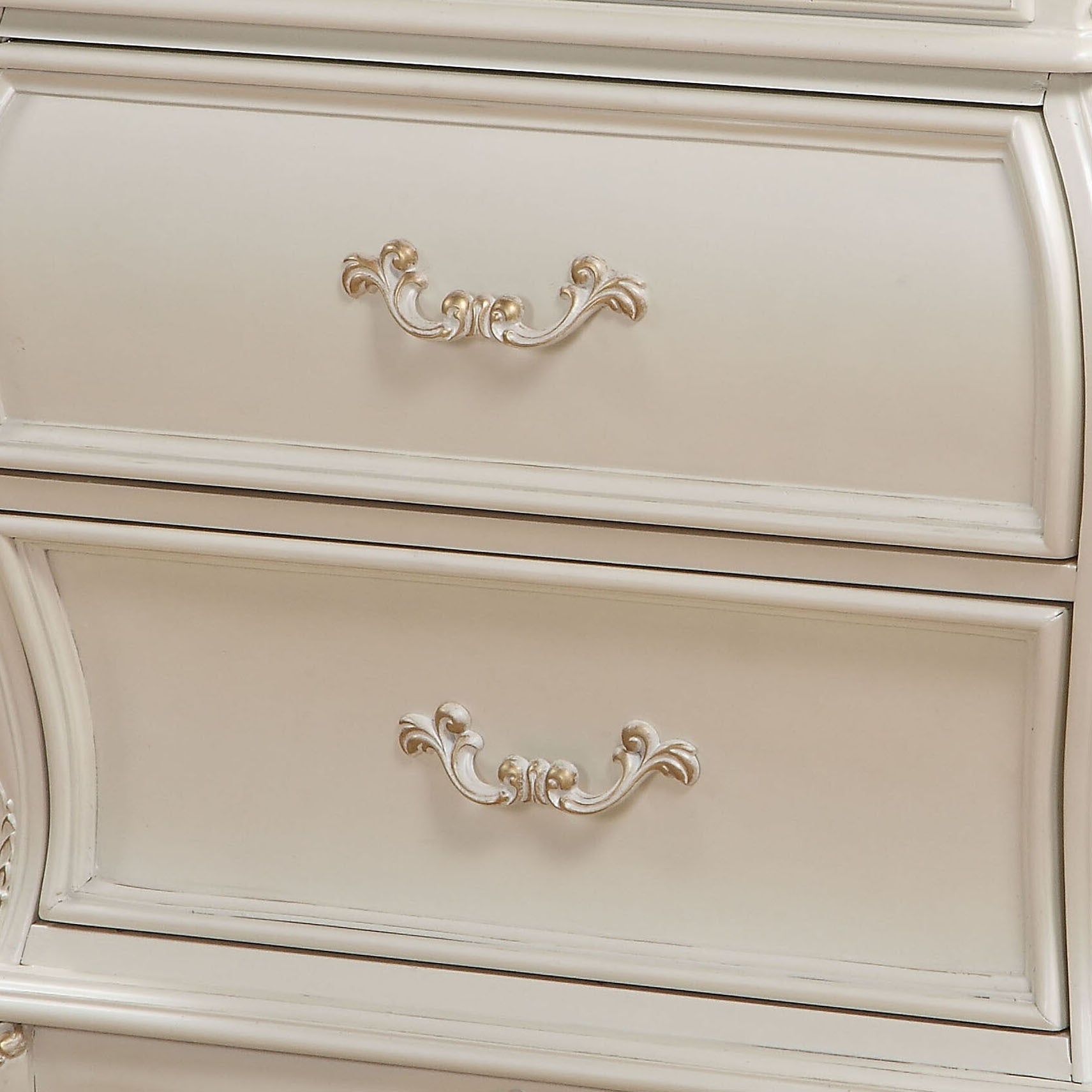 Pearl White 2-Drawer Nightstand with Queen Anne Legs