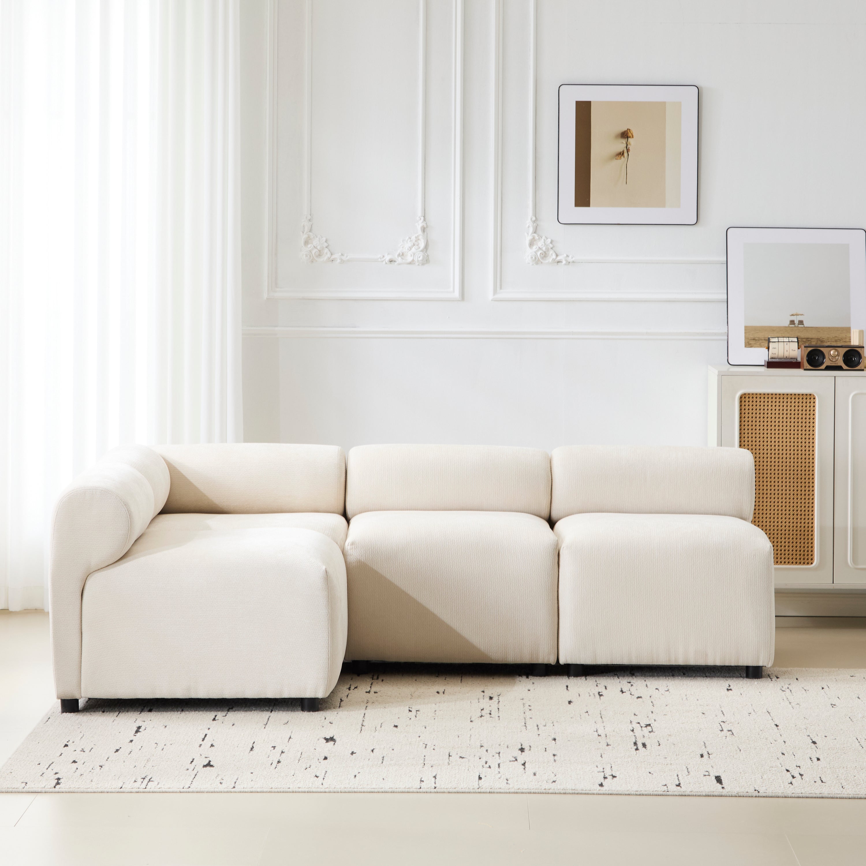 Evelyn 83 in.4-Piece L Shaped Modular Free Combination Sectional Sofa Couch for Living Rooms