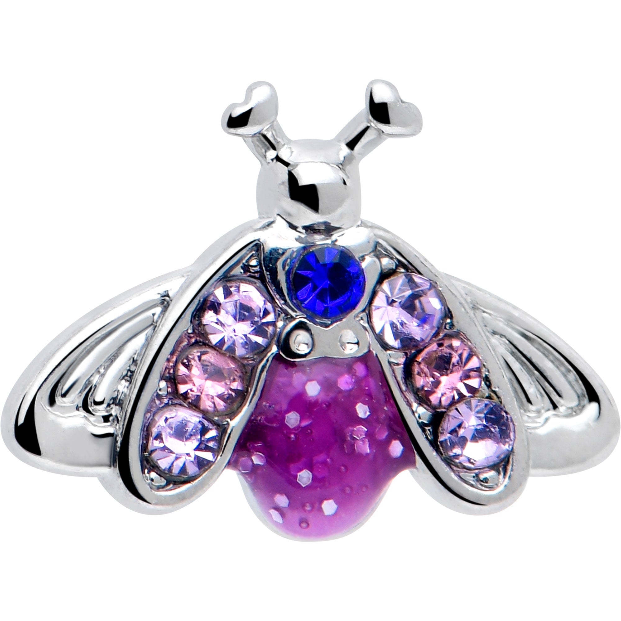 16G 1/4 Pink Blue Gem Beautiful Insect Cartilage Tragus Earring