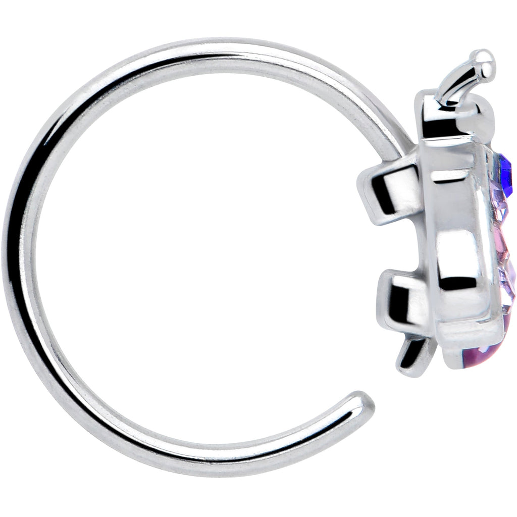 20G 5/16 Pink Blue Gem Beautiful Insect Nose Hoop
