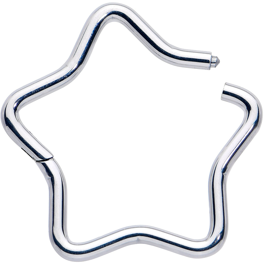 16G 3/8 Five Pointed Star Shaped Hinged Segment Ring