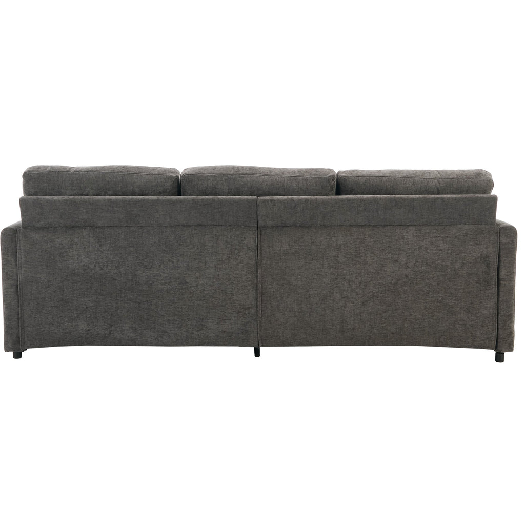 89'  Cozy Upholstered 3-seater Sofa Oversized Comfy Cloud Sofa Double Cushion 3-seater Sofa Plush Cushion Sofa Couch for Living Room, Grey