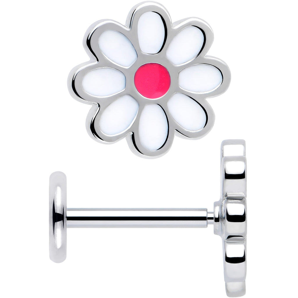 Daisy Flower Flat Back Stud Earrings - 1 Pair