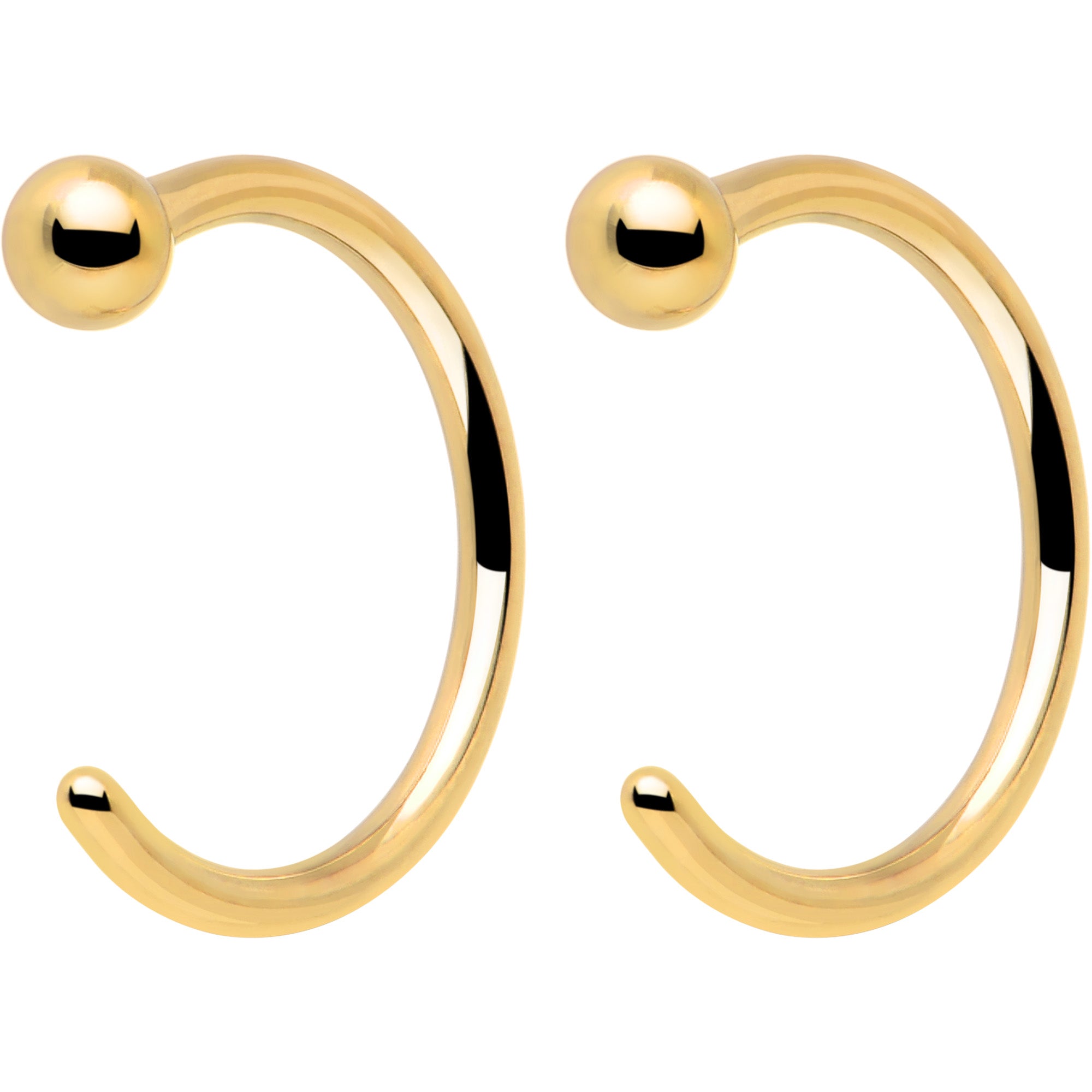 20G Ball End Implant Grade Titanium Open Hoop Earrings