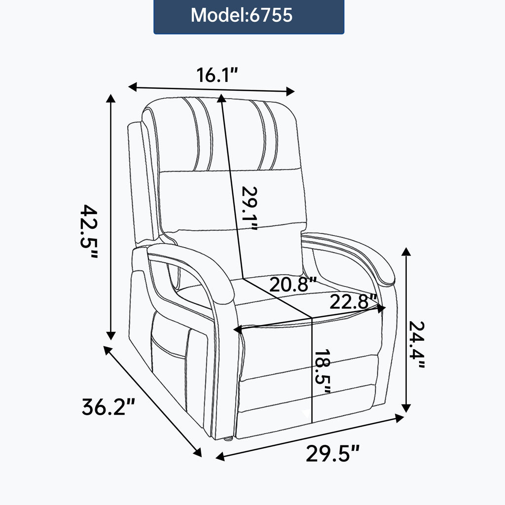 Power Black Chenille Lift Recliner Chair Dual Motor Infinite Position Up to 350 LBS with Solid Wood Armrests, Heat Massage and Heavy Duty Motion Mechanism
