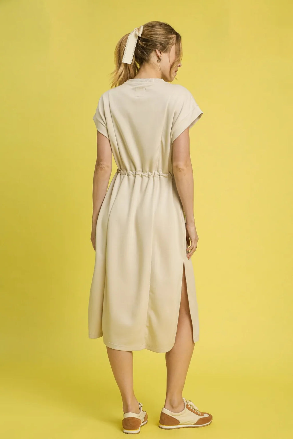 Umgee Side Slit Short Sleeve Midi Tee Dress