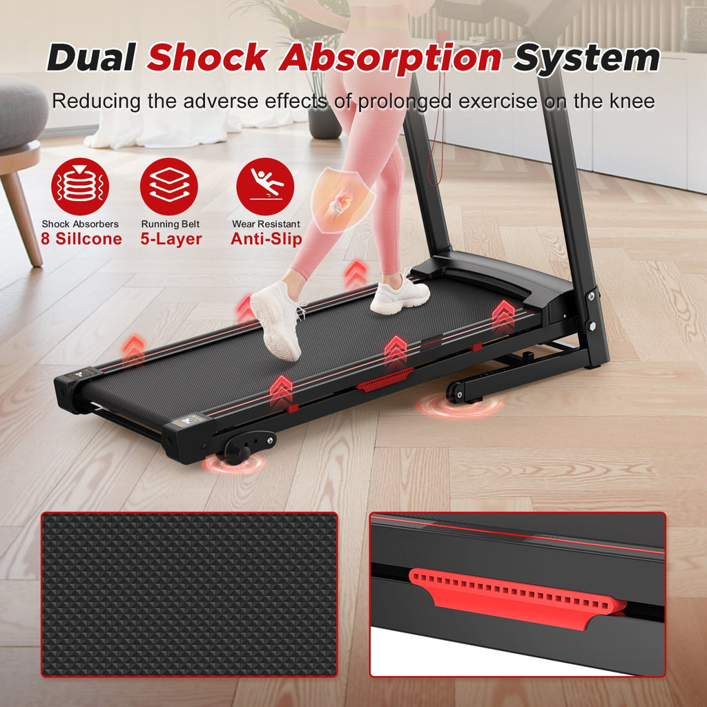 Folding Treadmills for Home - 3.5HP Portable Foldable with Incline, Electric Treadmill for Running Walking Jogging Exercise with 12 Preset Programs, Indoor Workout Training Space Save Apartment,APP