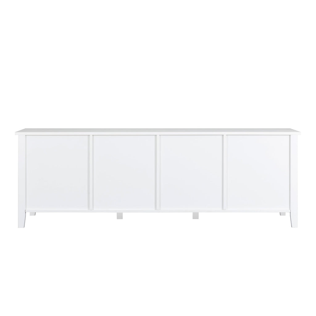 Antique White Stylish TV Cabinet Entertainment Center with Solid Wood Frame and Changhong Glass Door