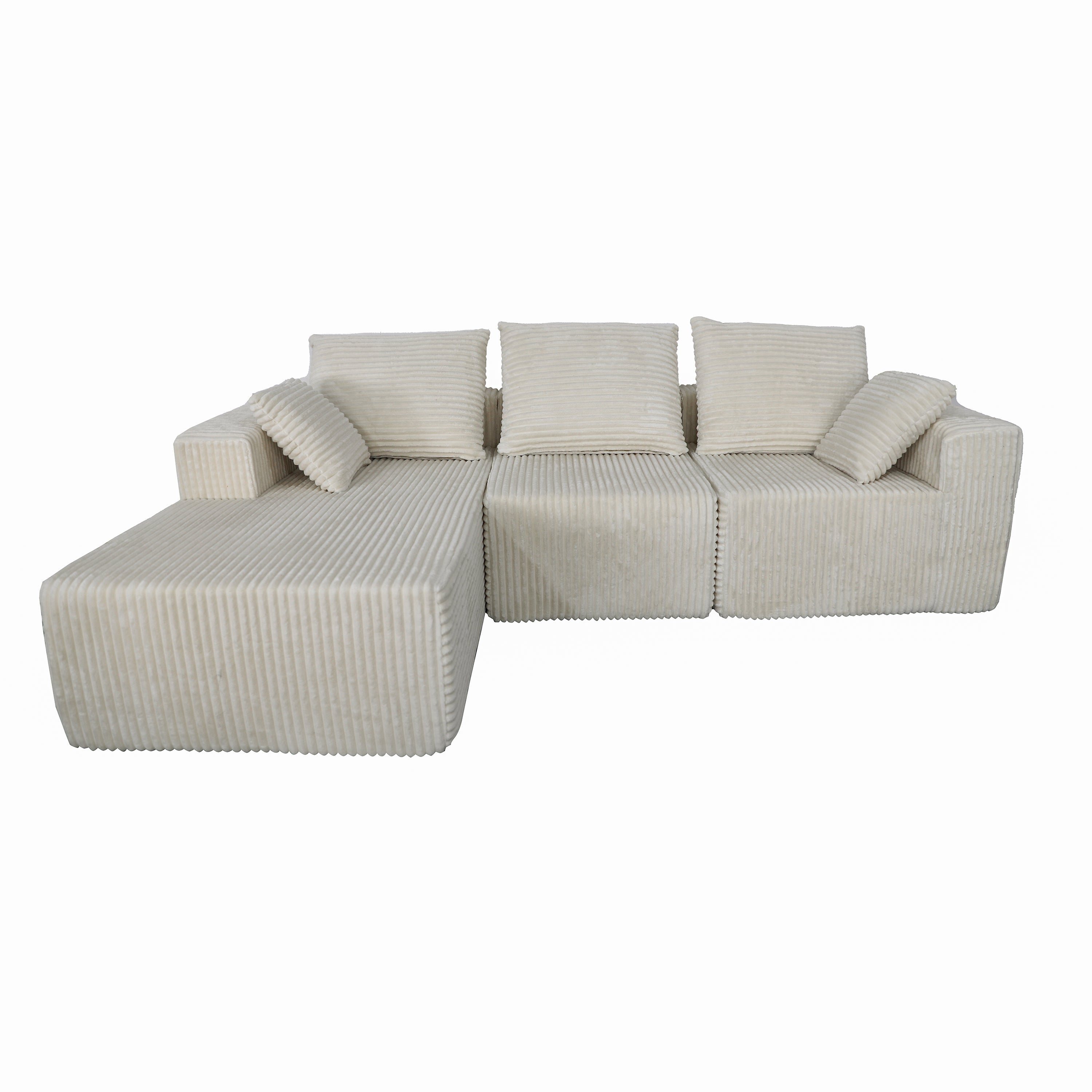Corner combination sofa, sectional sofa ,couch sofa,sofa bed, made of high-density sponge and soft plush fabric, with multiple combinations available(beige)