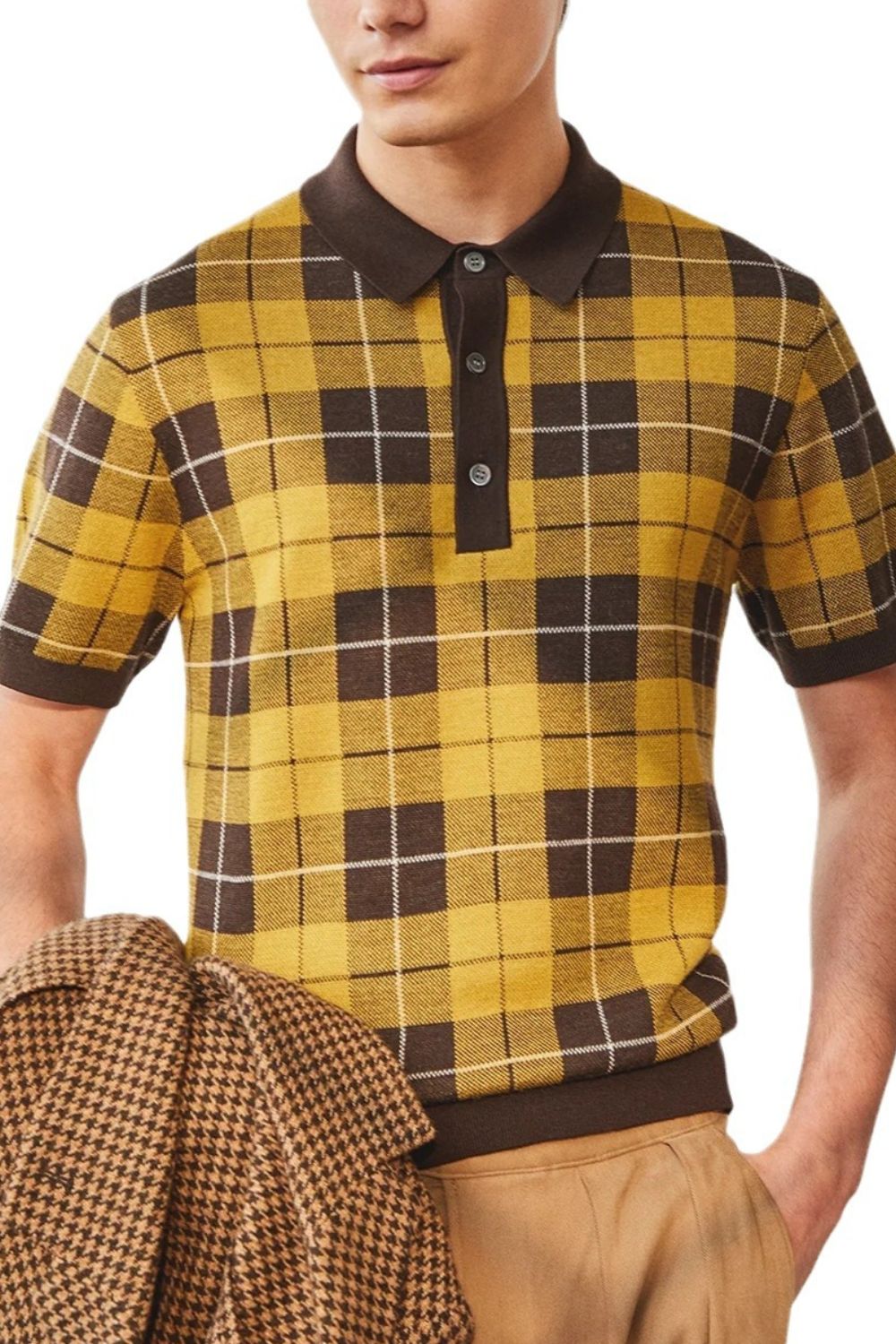 Plaid Short Sleeve Polo