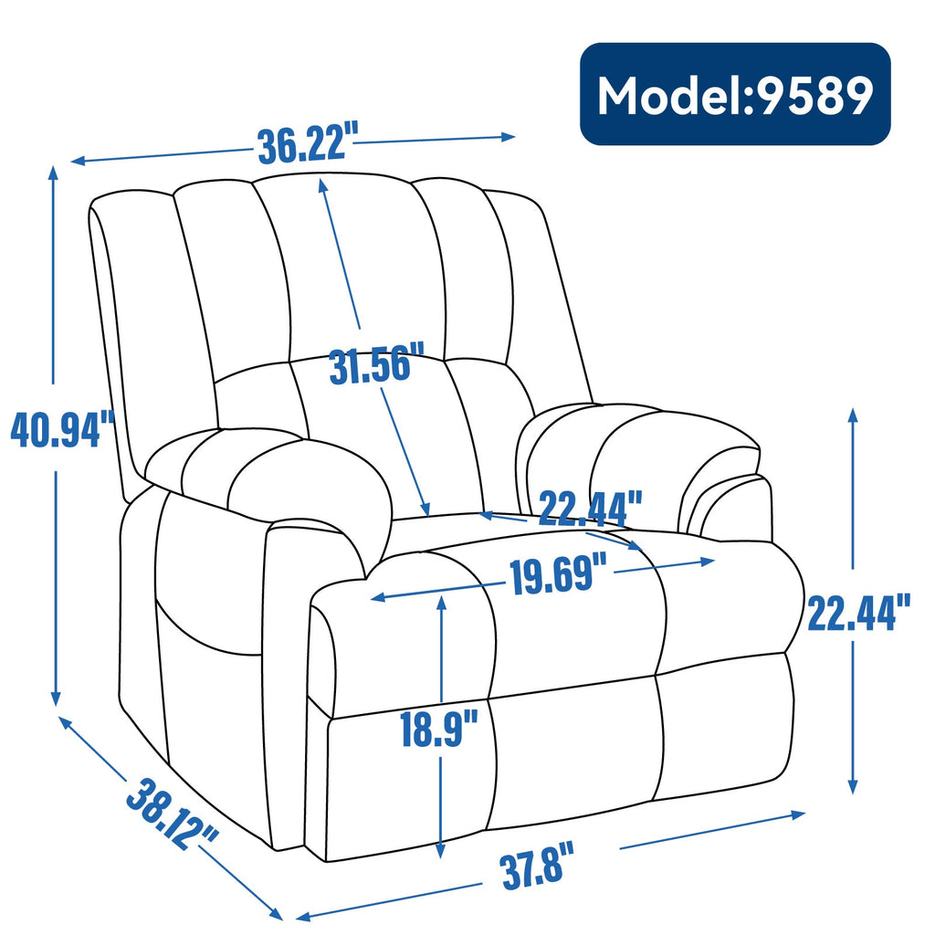 Dual Motor Heat Massage Infinite Position Up to 350 LBS Electric Power Lift Recliners with Power-Remote, Medium-firm and Heavy Duty, Grey