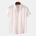 Casual Striped Short Sleeve Button Down Shirt