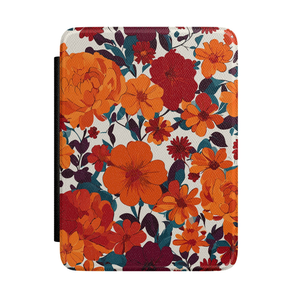 Orange Marigold Kindle Paperwhite Case | Retro Fall Floral E-Reader Cover