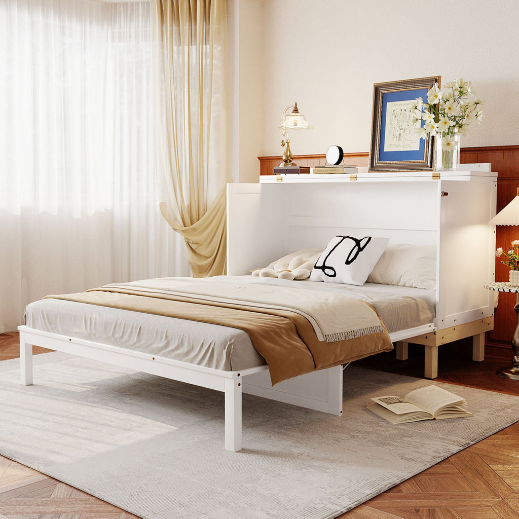 Queen Size Murphy Bed, White