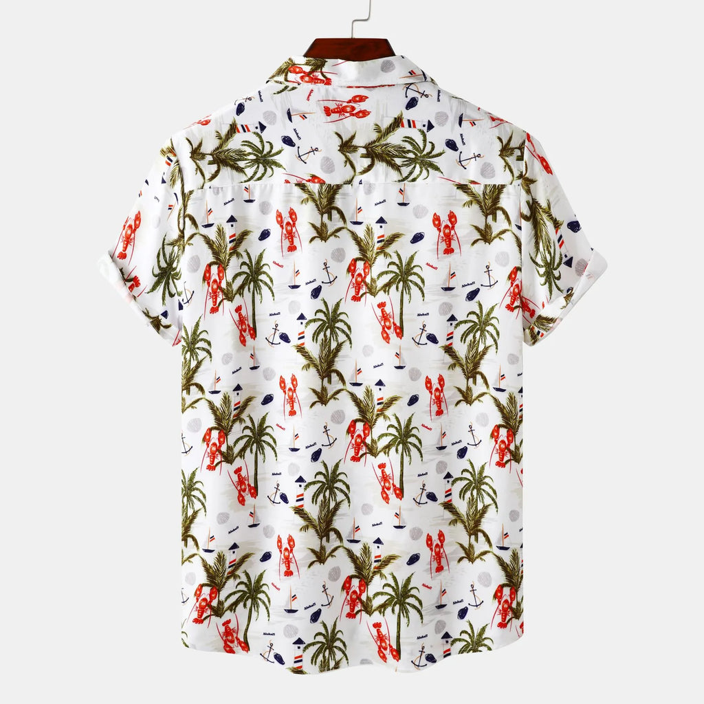 Tropical Hawaiian Print Short Sleeve Shirt