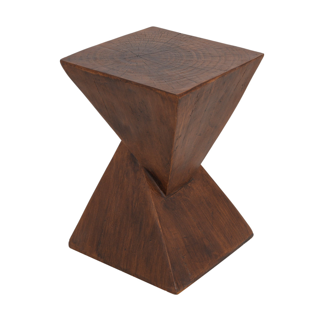 GEOMETRIC MGO SIDE TABLE,DARK BROWN COLOR