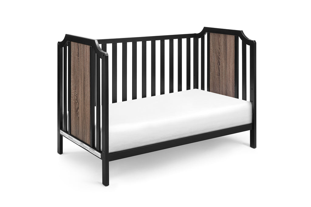 Brees Island 3-in-1 Convertible Crib Black/Brownstone