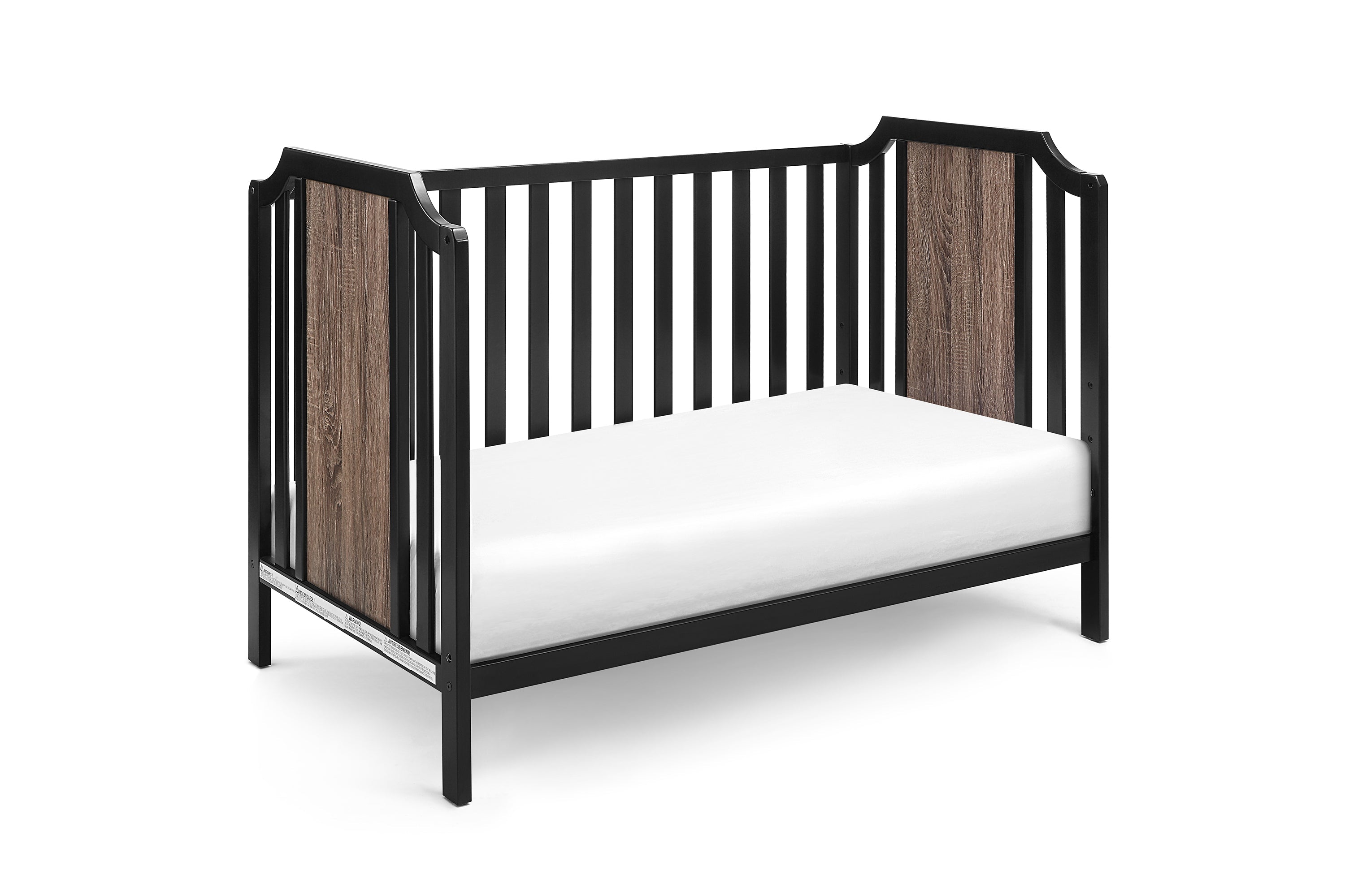 Brees Island 3-in-1 Convertible Crib Black/Brownstone