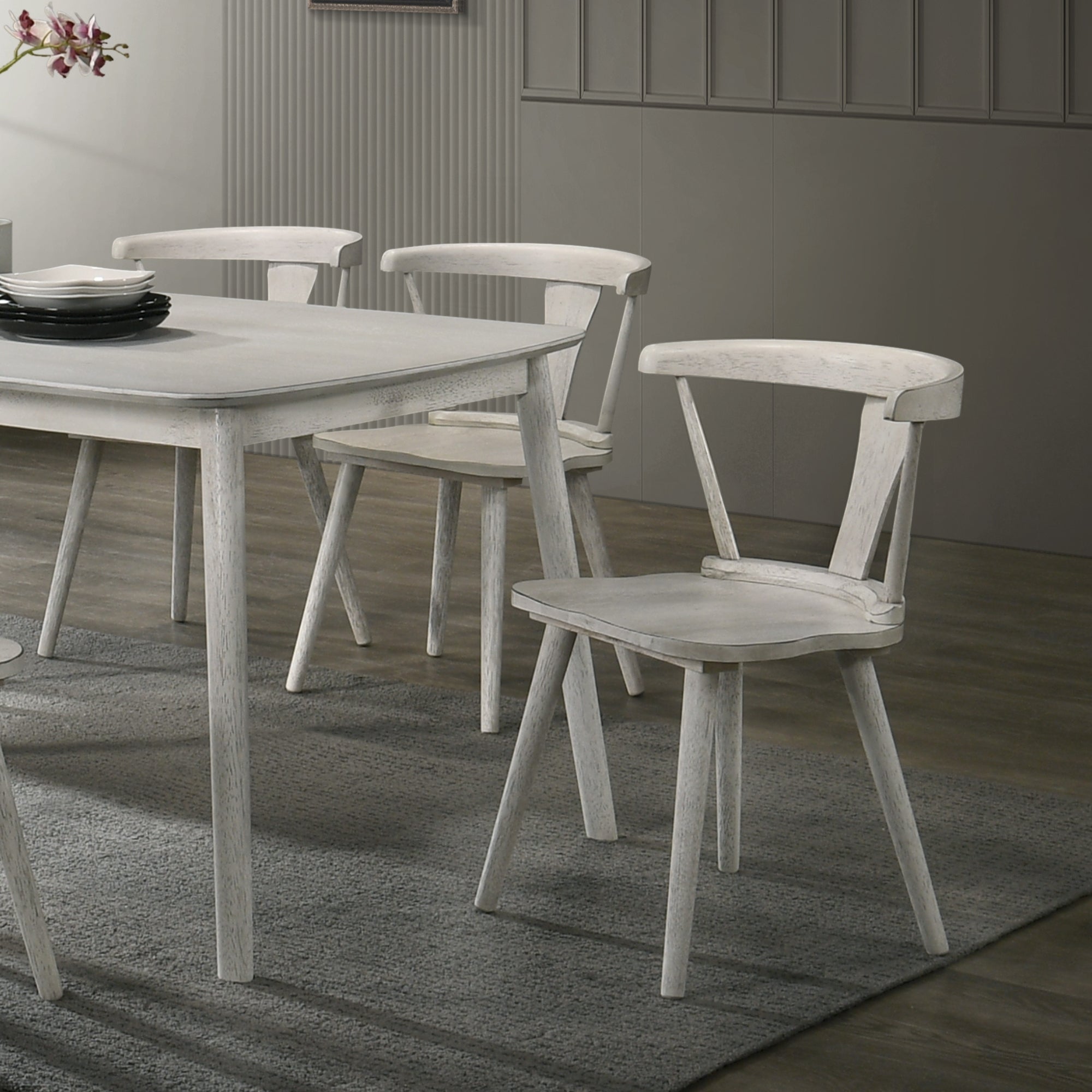 2-Piece Rustic Dining Side Chair Set, Solid Wood Frame, Farmhouse Modern Design, Easy Assembly