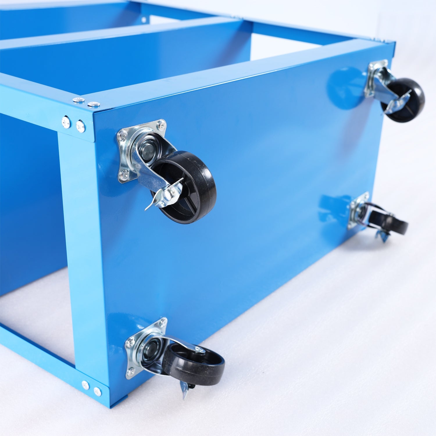 Tool Cart on Wheels, 3 Tier Rolling Mechanic Tool Cart, Heavy Duty Steel Utility Cart w/Lockable Wheels, 450 LBS Capacity Industrial Service Cart for Garage, Warehouse, Workshop (blue)