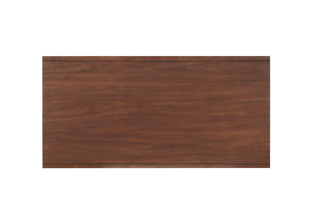 Retro Modern Style 1pc Coffee Table with 2x Drawers Brown Finish Living Room Furniture Walnut Veneer Wooden Furniture