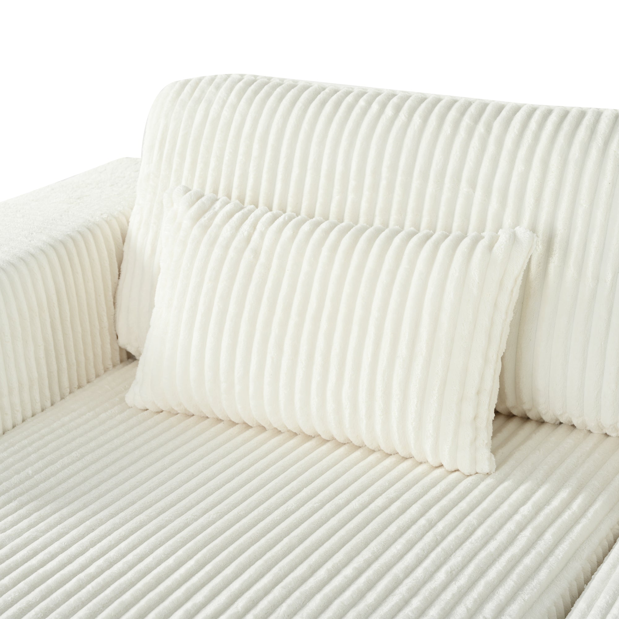 U_Style Corduroy Double Sofa Bed with 2 Pillows, Perfect for Living Rooms, Apartments, Offices