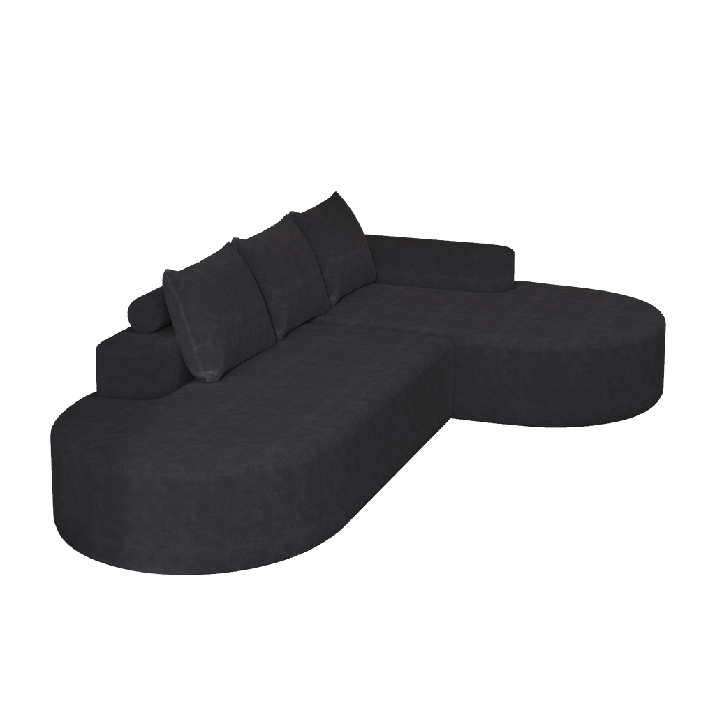 Modern Curved sofa ,Chenille Upholstered Sectional Sofa Couch Set,Modular 108.5' L Shaped Sectional Living Room Sofa Set With 3 Pillows,Free Combination Sofa Couch for Living Room,Bedroom