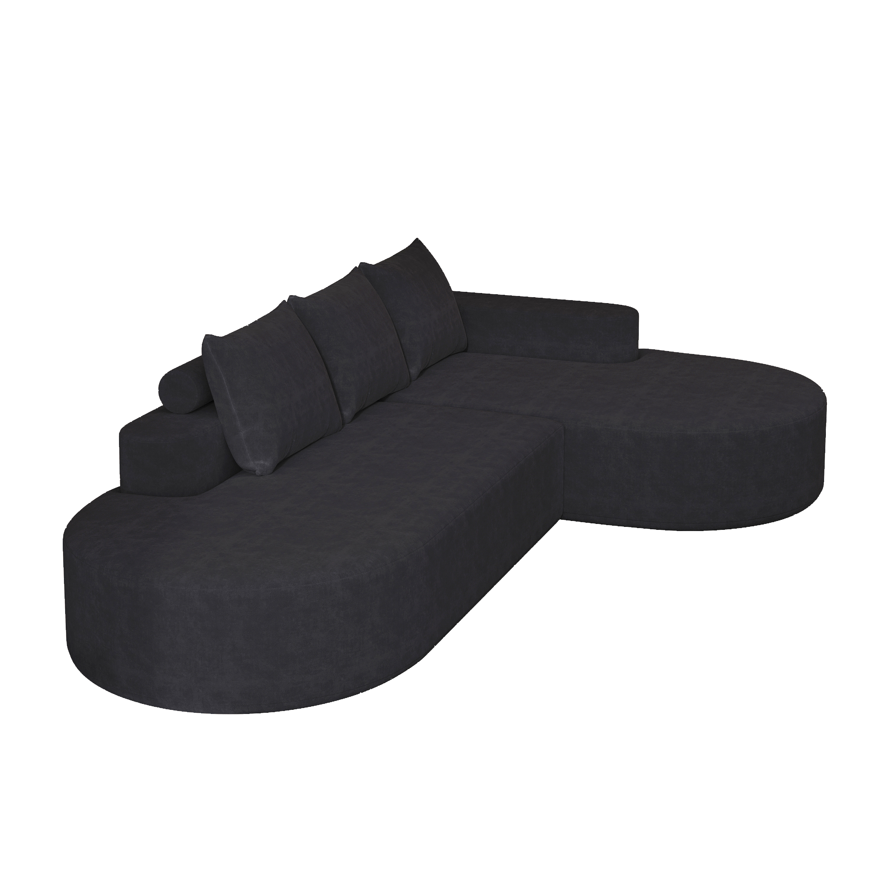 Modern Curved sofa ,Chenille Upholstered Sectional Sofa Couch Set,Modular 108.5' L Shaped Sectional Living Room Sofa Set With 3 Pillows,Free Combination Sofa Couch for Living Room,Bedroom