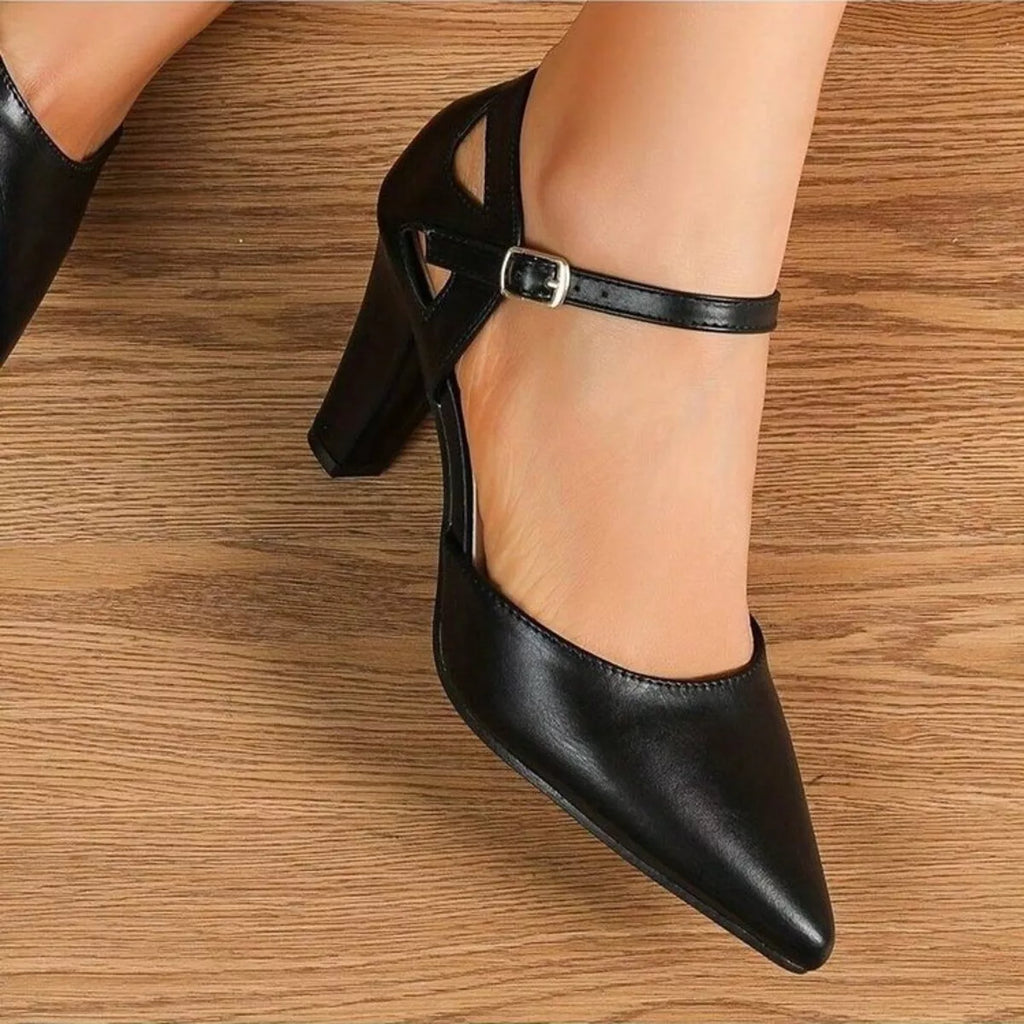 Point Toe Block Heels Pumps
