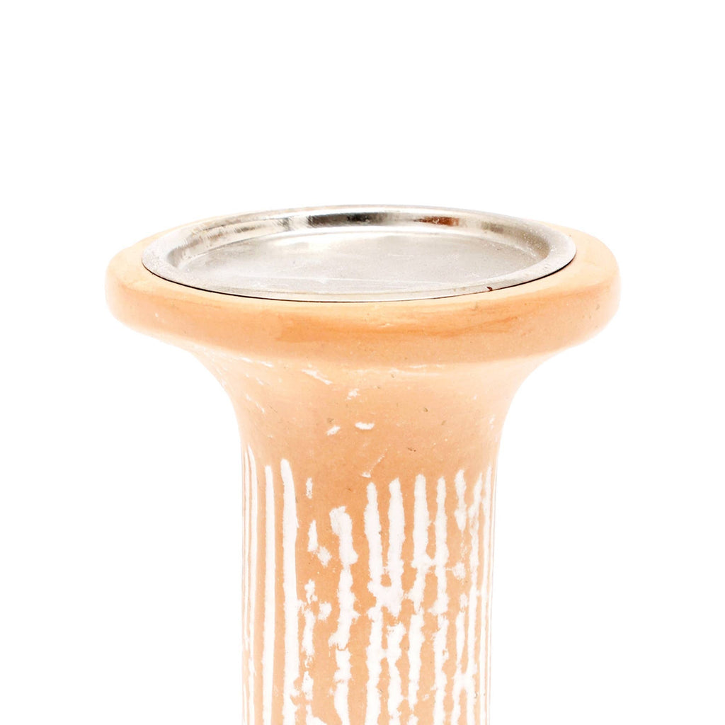 Brown EcoMix Pillar Tall Candle Holder – Sustainable Candle Stand for Elegant Lighting-4X4X7'