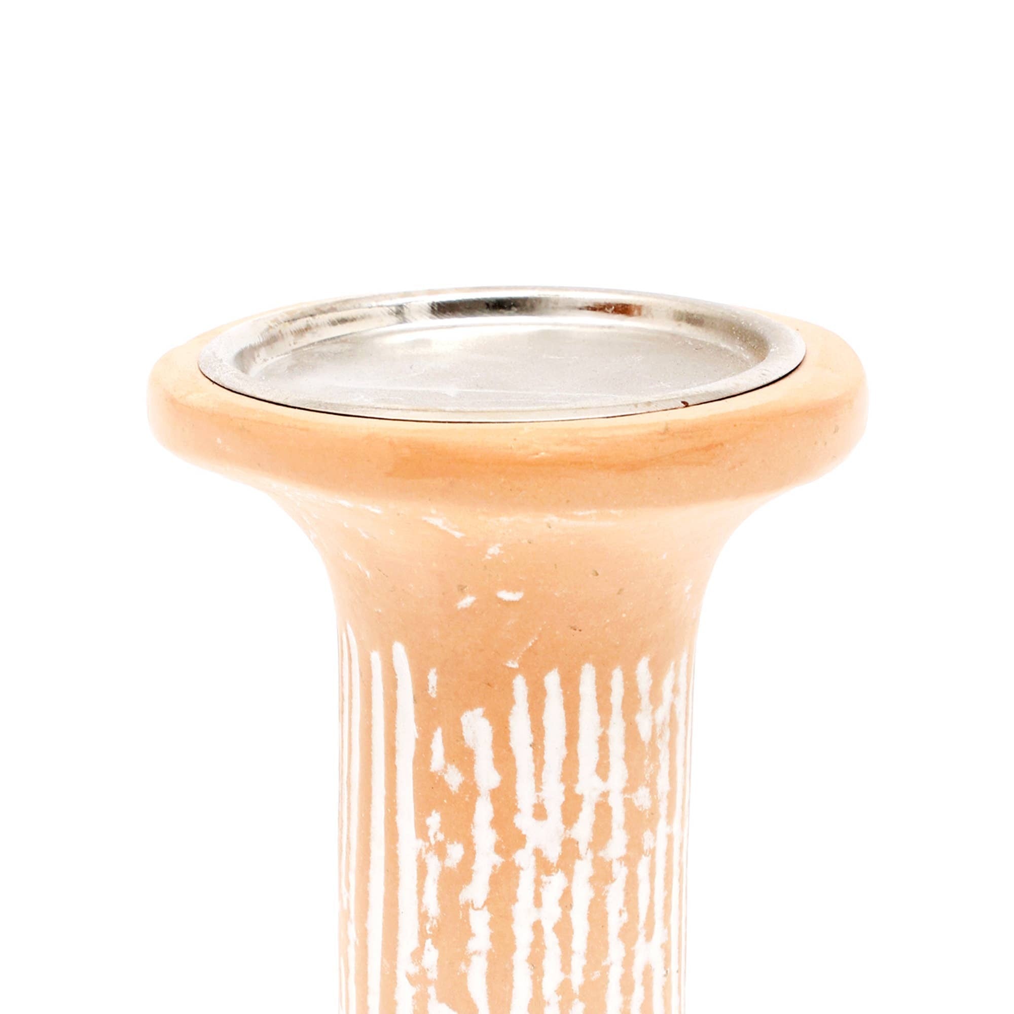 Brown EcoMix Pillar Tall Candle Holder – Sustainable Candle Stand for Elegant Lighting-4X4X7'