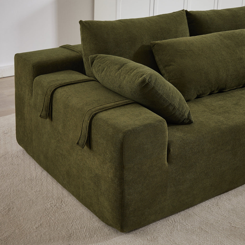 Modern Chenille Upholstered Sectional Sofa Couch Set,Modular 108' L Shaped Sectional Living Room Sofa Set With 6 Pillows,Free Combination Sofa Couch for Living Room,Bedroom(Right Chaise)