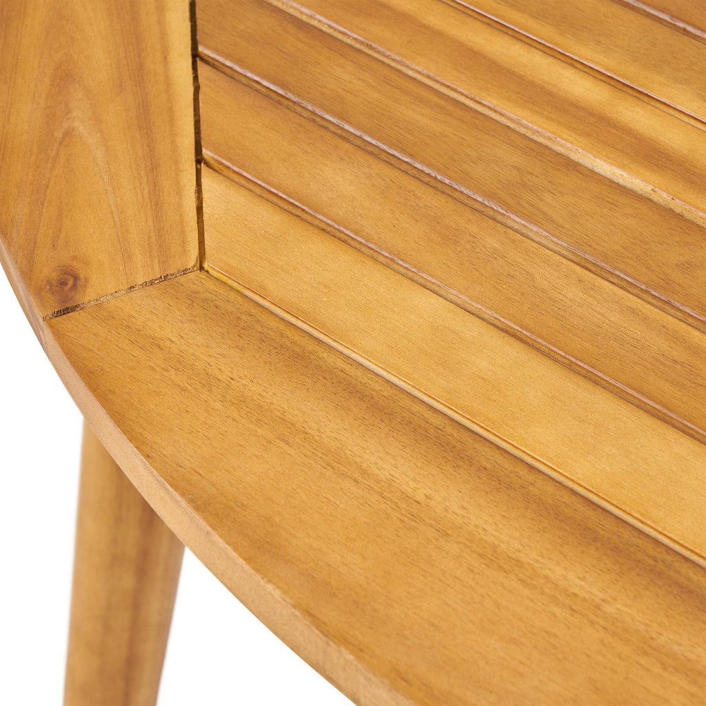 STAMFORD Modern Acacia Wood Dining Table with Straight Leg Base, Teak Finish, 47.25 Inches