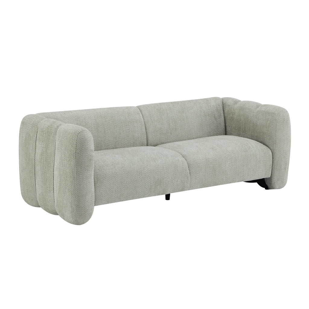 Tonson 83' 3-Seater Sofa,Wave Design, Living Rooms,Bedrooms,Apartment Office,Light Green
