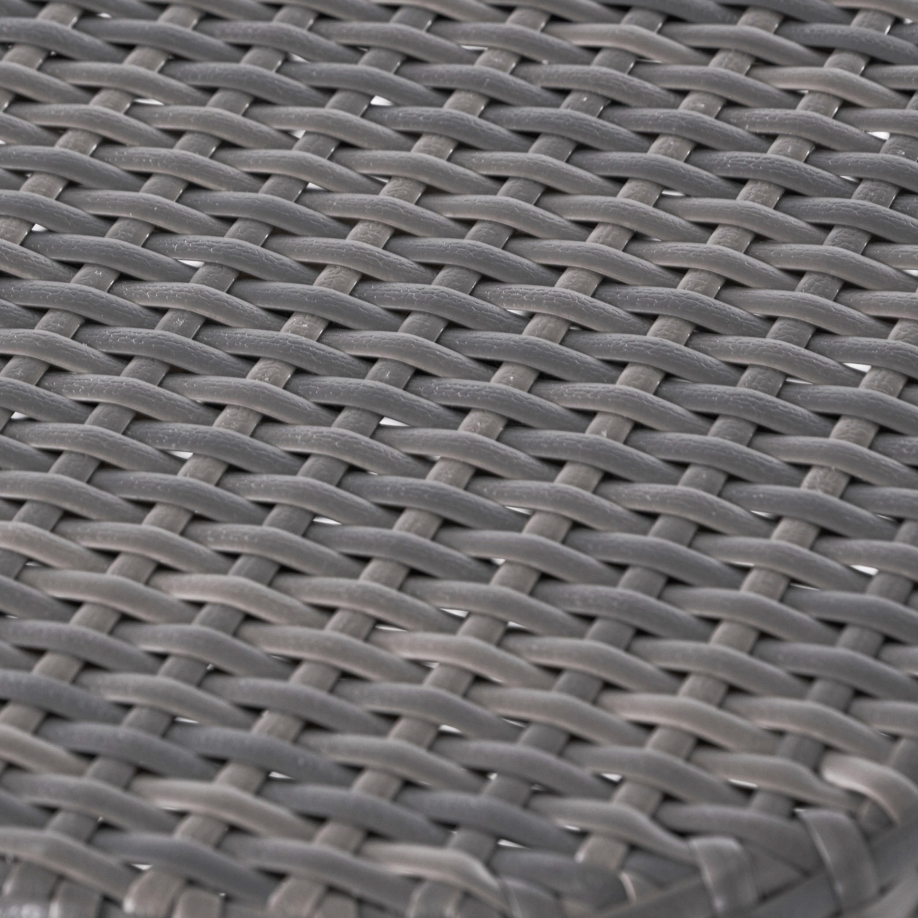 Outdoor Wicker Patio Side Table with Durable Polyethylene Frame in Grey, 20'' H x 19.25'' W