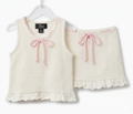 FBZ- Off White With Pink Crochet Set