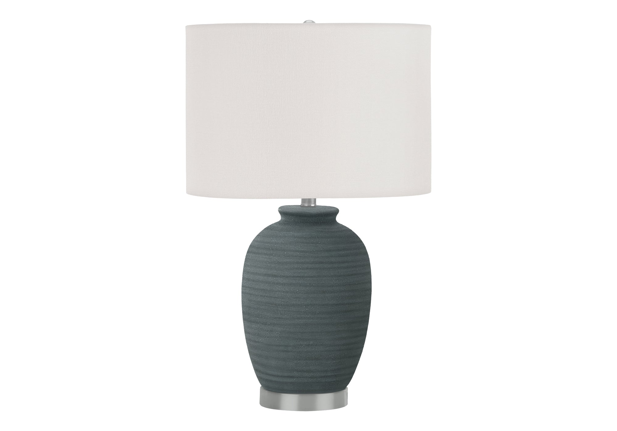Lighting, 24'h, Table Lamp, Blue Ceramic, Ivory / Cream Shade, Contemporary