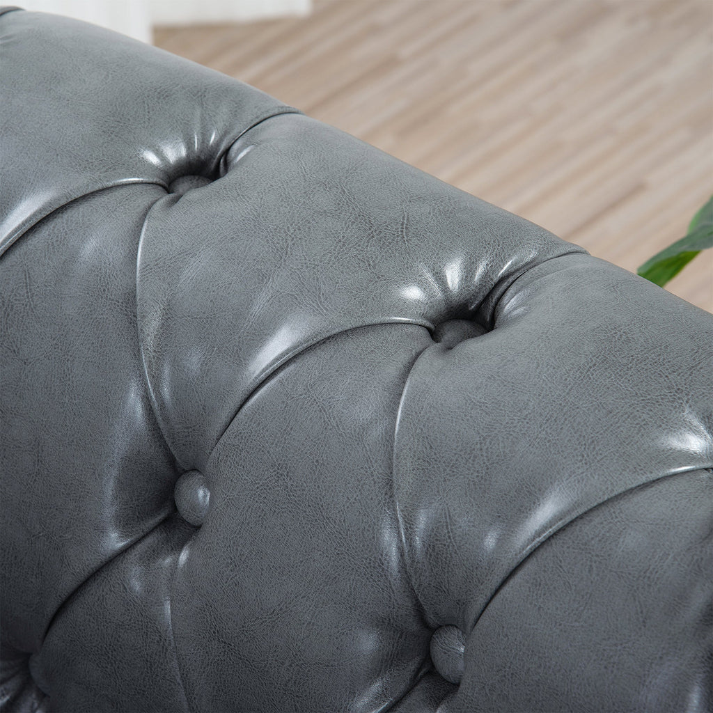 84.65' Rolled Arm Chesterfield 3 Seater Sofa.