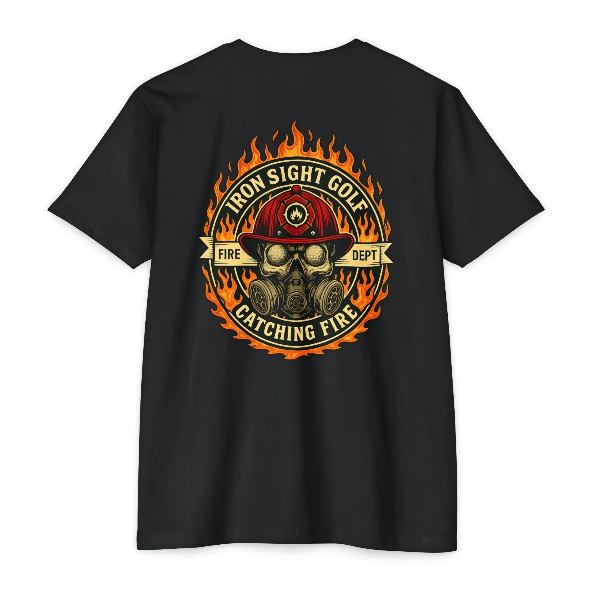 Catching Fire T-Shirt - Iron Sight Golf Firefighter