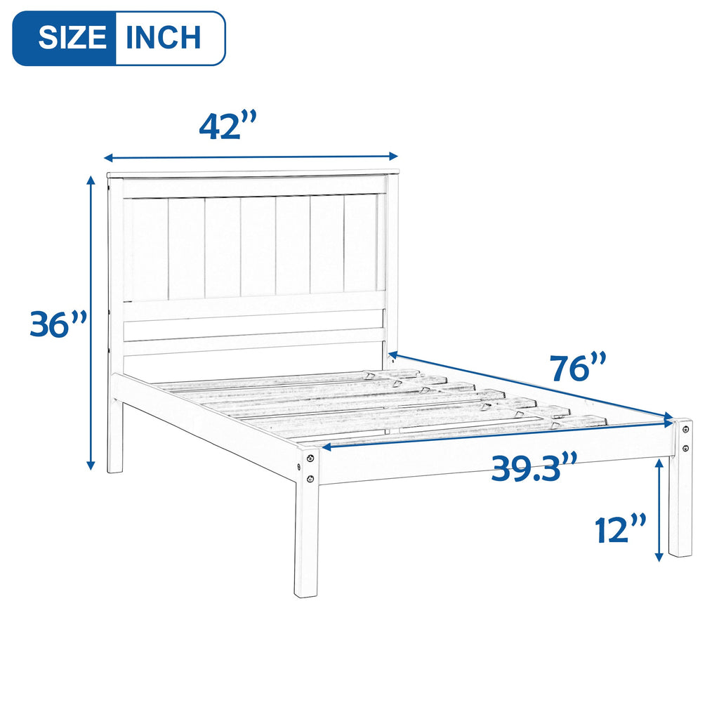 Platform Bed Frame with Headboard, Wood Slat Support, No Box Spring Needed,Twin, Espresso(OLD SKU:WF191418AAP)