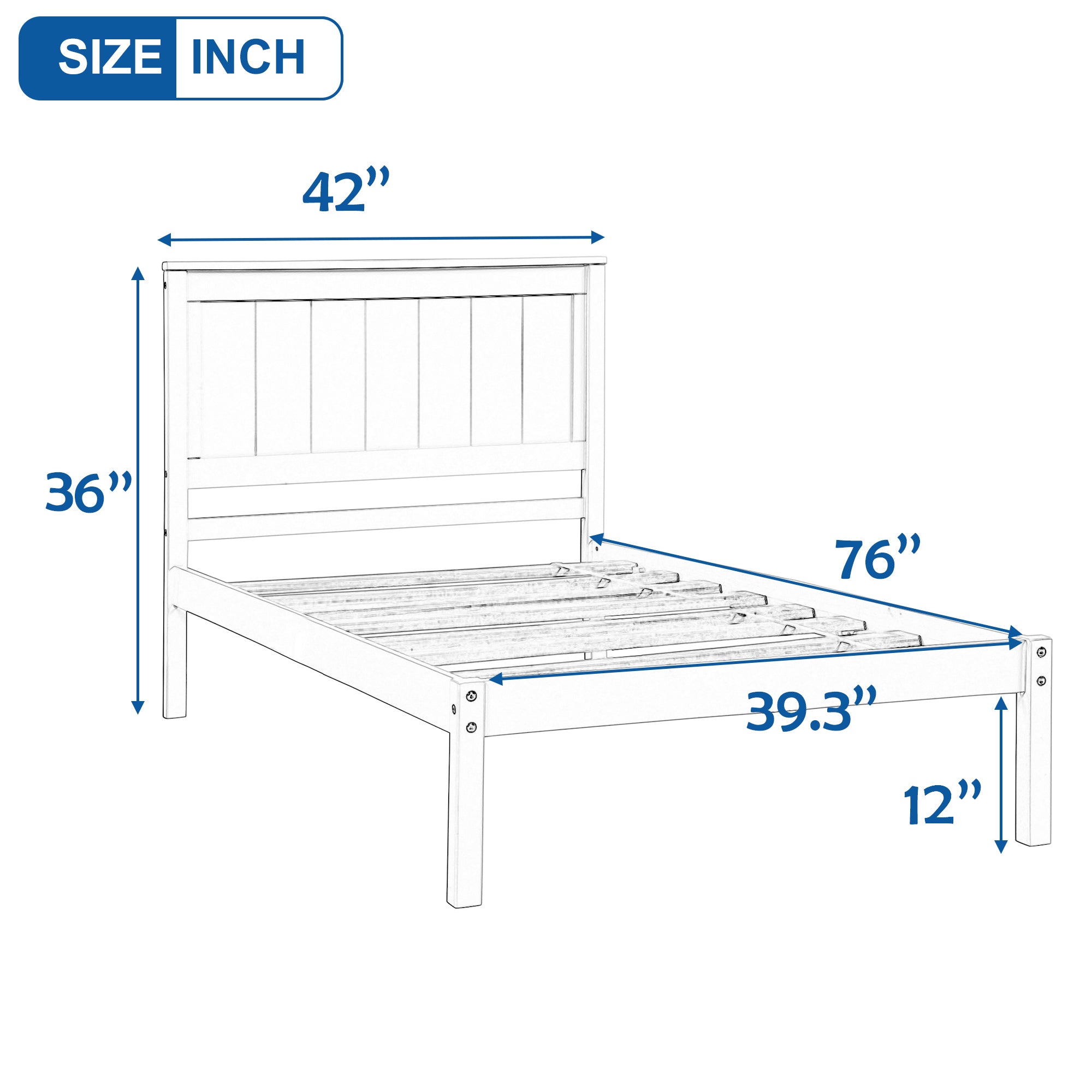 Platform Bed Frame with Headboard, Wood Slat Support, No Box Spring Needed,Twin, Espresso(OLD SKU:WF191418AAP)