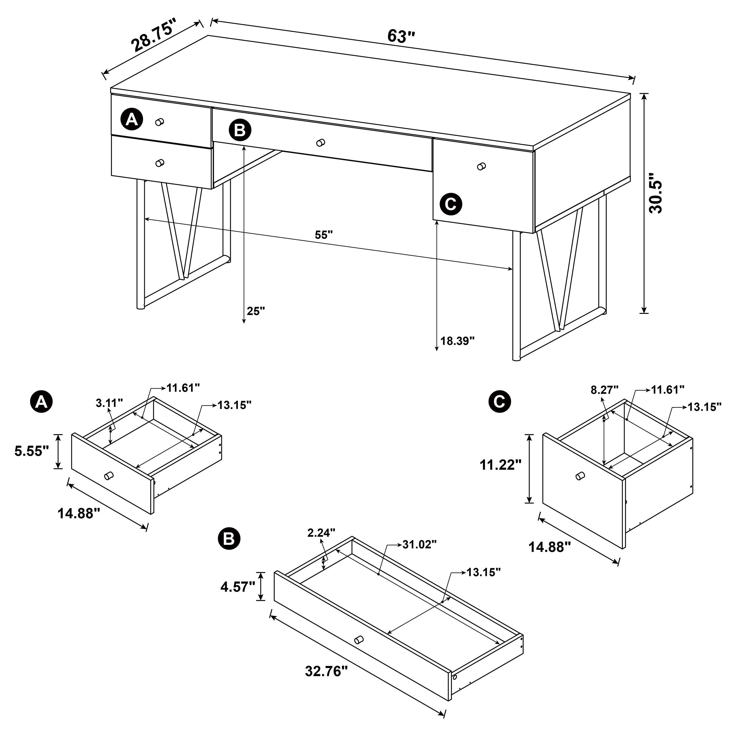 Sonoma Grey Driftwood 4-Drawer Writing Desk