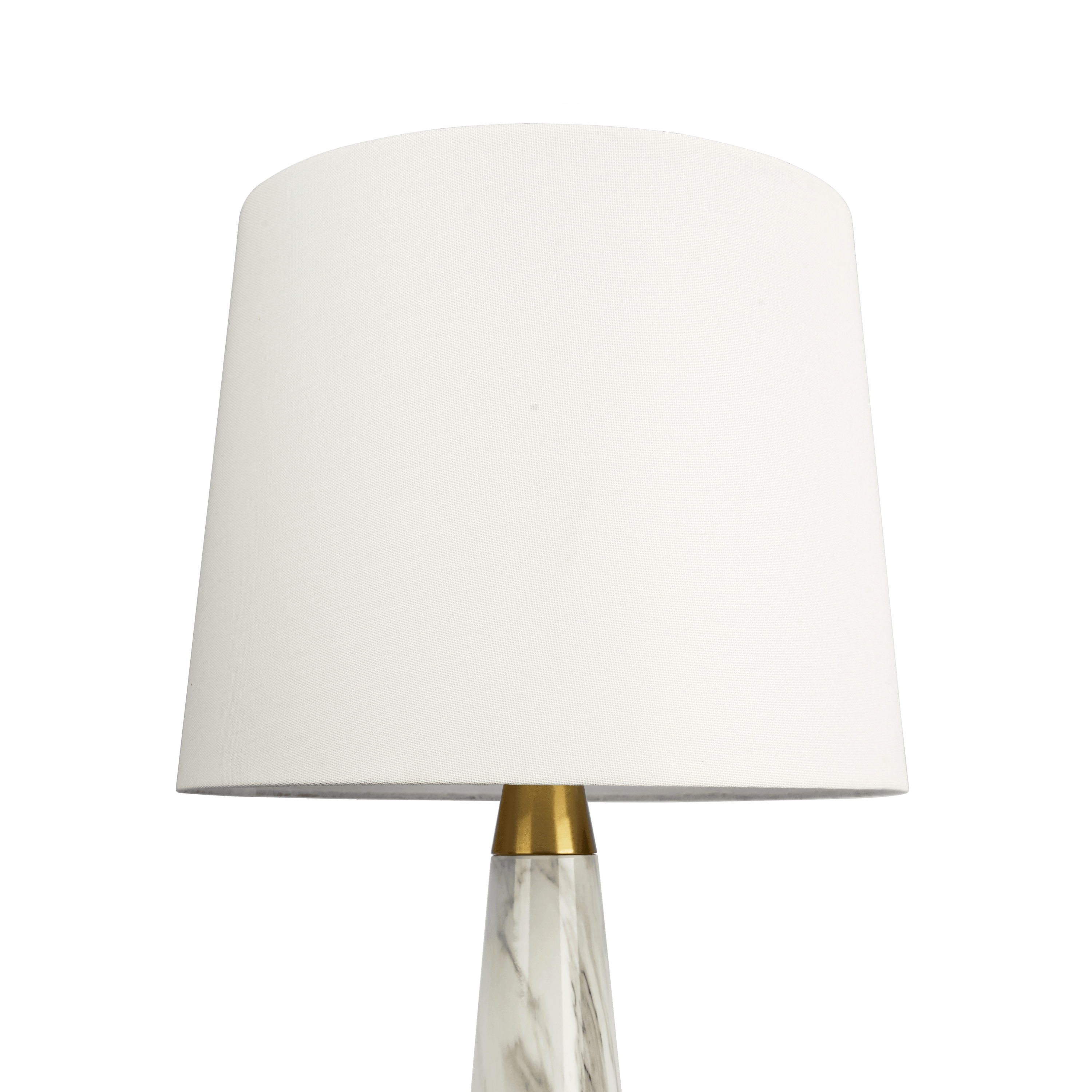 Enclave Hydro White Table Lamp with On/Off Switch Faux Marble Base Fabric Shade